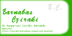 barnabas cziraki business card